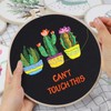 Louise Maelys Funny Cactus Embroidery Kits for Beginners,Cross Stitch Kit