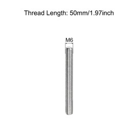 sourcing map Fully Threaded Rod M6 x 50mm 1mm Thread Pitch 304 Stainless Steel Right Hand Threaded Rods Bar Studs 5 Pack