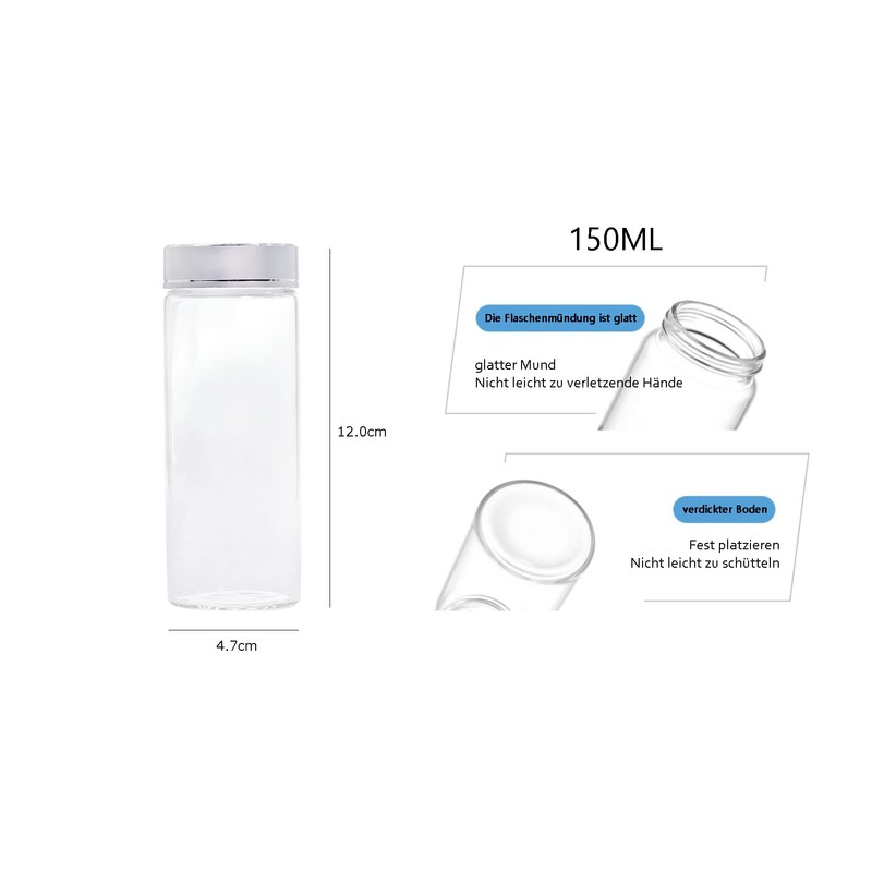 MEETGIFT 3 x 150 ml preserving jars with lid jars