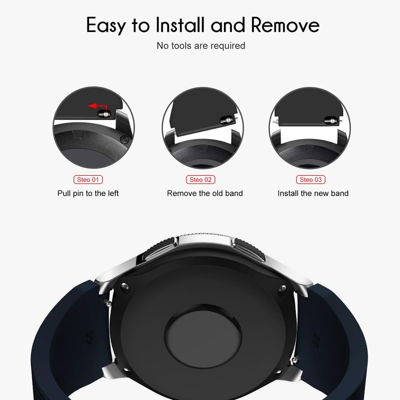 Nacorulu Band Compatible With Garmin Vivoactive 4S Bands,18mm Soft Silicone