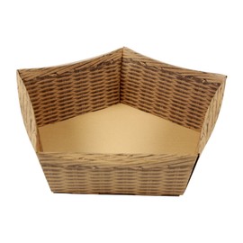 Weinkarton24.com 10 x Large Loop Gift Basket, Corrugated Cardboard Basket, Wicker Design, Easter Basket, Wicker Basket