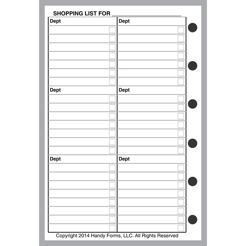 Pocket Size Shopping List