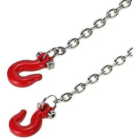 EONANT Metal Pendant Chain and Winch Hook with Towing Hitch RC Crawler Truck Accessory for 1/10 RC Car Model TRX-4 Axial SCX10 90046 (Red)