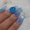 Transparent Blue Tangle Bear UruUru Handmade Nail Tip - XL
