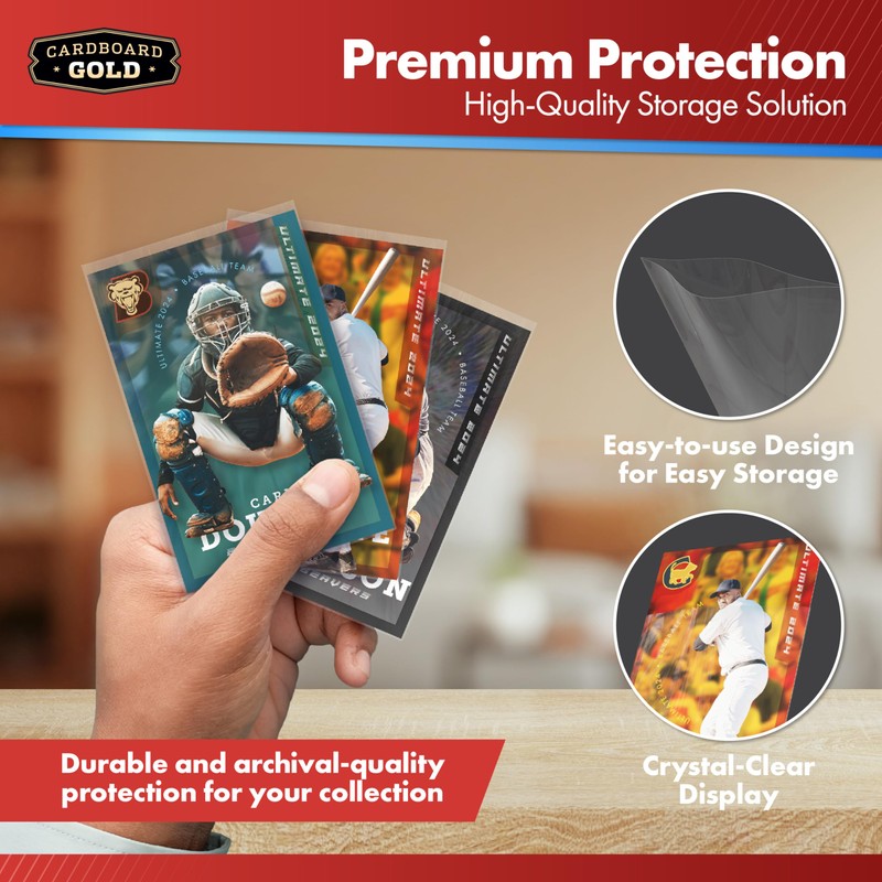 Cardboard Gold Penny Sleeves for Trading Cards - 1000 Count