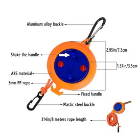 QeeHeng Camping Retractable Clothesline Portable Travel Clothes Line Adjustable 26ft with 10 Stoppers, 20 Windproof Clothespins