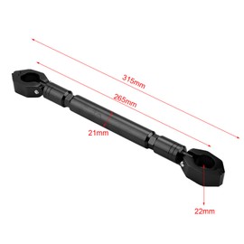 Barra de equilibrio de la motocicleta, la motocicleta Accesorios de la motocicleta de la barra transversal de la aleación de aluminio para el manillar de la motocicleta de 22 m(Negro)