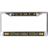 marine corps vietnam combat veteran flag insignia chrome license plate frame