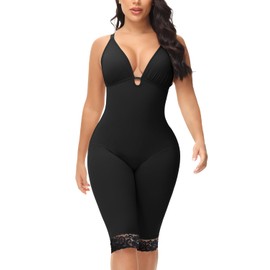 SHAPSHE Shapewear Bodysuit Postpartum Tummy Control Backless Tank Tops Shaper for Women Seamless Butt Lifter Thigh Slimmer Body Shaper Fajas Colombianas Body Shaper Zipper Open Bust Bodysuit Black