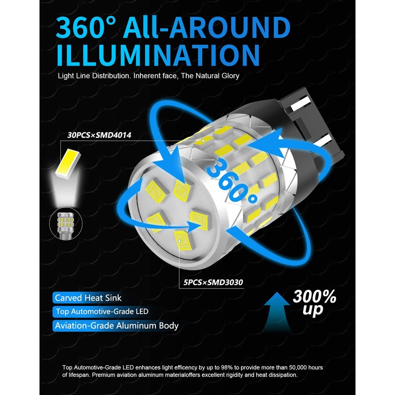 7443 7440 LED Brake Bulbs White, 7440 7441 7443 7444