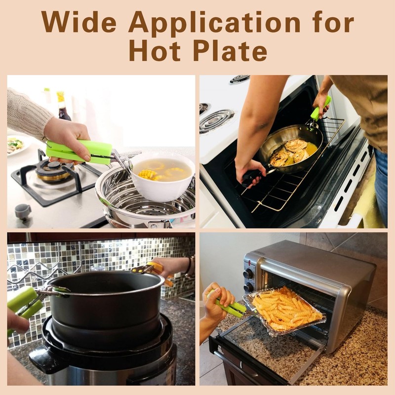 Bonison 3-Pack Hot Plate Grippers for Kitchen Use, Heat-Resistant with