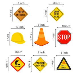 30Ct Construction Hanging Swirl Decorations Traffic Zone Birthday Theme Ceiling Streamers Dump Truck Party Supplies Kids Favors Cone Helmets Stop Sign Road Label Dig Worker Decor Under Construction Site First Bday Idea for Toddler Boy by Kristin Paradise