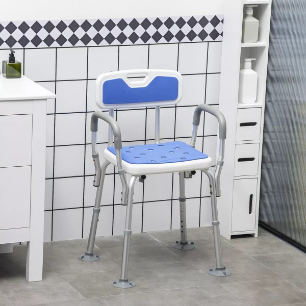 HOMCOM EVA Padded Shower Chair w/ Arms and Back for