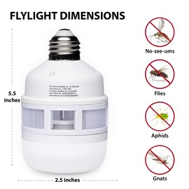 CLEANRTH FLYLIGHT™ Bug Zapper Light Bulb Alternative. 75watt Daylight Color LED Bug Light Vacuums in & Traps Flying Bugs. Inside & Outside Portable Fly Killer Bug Light. 1-Pack Insect Control