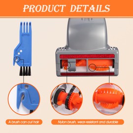 Upgraded Pet Hair Power Brush Tool Attachment Compatible With Shark Rocket HV300 HV320 HV322 NV752 NV650 NV680 NV800 NV150 LA502 ZU560 ZU561 ZU60 AZ2001 HZ2002 UV725 Vacuum Replacement Parts Orange