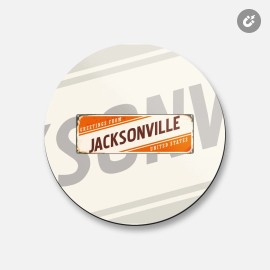 Unbranded Jacksonville Retro Travel Tin Sign | 4'' X 4'' Round Decorative Magnet