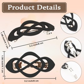 Amariver Black Hair Barrettes for Women 4packs Hair Clips French Hair Barrette Clip for Girls Vintage Hair Clips for Thick Thin Long Short Hair Stylish Hair Accessories for Women Girls