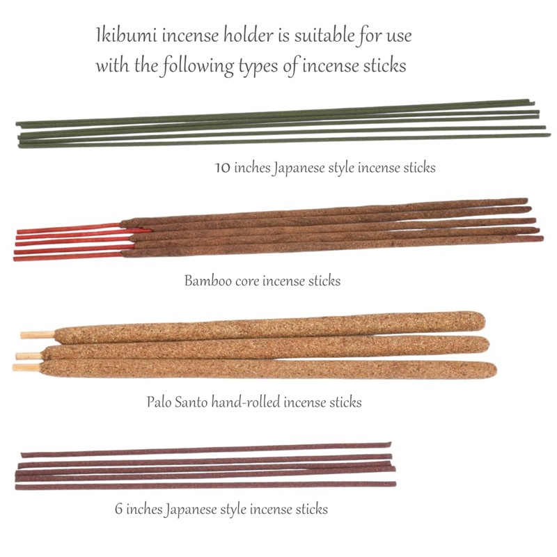 Ikibumi Black Wooden Incense Stick Holder with Storage Box