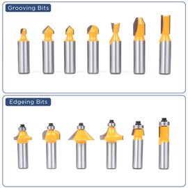 MNA Router Bit Set 25 Pieces 1/2 Inch, European Edition Router Bits Kit, Traditional Woodworking Tools, Aluminium Case