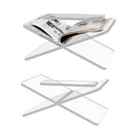 Book Stand, Acrylic Cookbook Stand for Reading, Clear Book Holder for Magazine Textbook, Book Display Stand for Bible,Quran