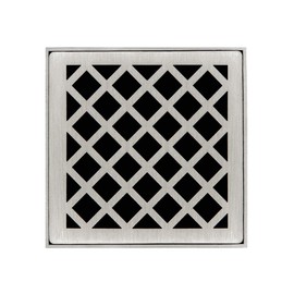 Infinity Drains XS 4 SS - 4” Decorative Top Plate - Criss-Cross Pattern for X 4, XD 4, XDB 4 in satin stainless