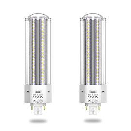 Bombilla LED GX24QG24Q con base de 4 pines de 22 W (equivalente a lámpara fluorescente compacta CFLde 42 W) GX24 LED PL-C lámpara empotrable, RemoveBypass The Ballast, 6000K, paquete de 2, 22 vatios, paquete de 2, luz diurna