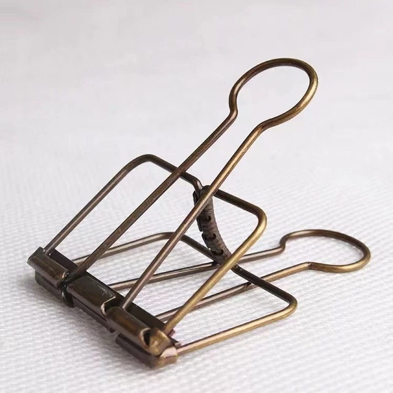 Pack of 10 Metal Skeleton Binder Clip Metal Wire Foldback