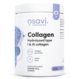 Osavi Collagen Peptides, Hydrolyzed Type 1 & 3 – Powder 300g | 20g Collagen per Serving | 18 Amino Acids, Including Glycine, Proline | Supports Muscles and Bones | Neutral Taste | Easily Soluble