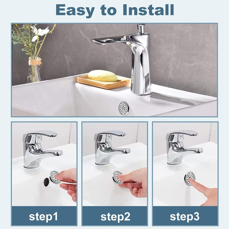 Pack of 6 Sink Overflow Covers, Sink Overflow Rings, Overflow