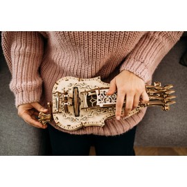 Wood Trick Lyra da Vinci 3D Wooden Puzzle for Adults and Kids to Build - Hurdy Gurdy Kit Musical Instrument - Wood Model Kit