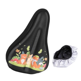 IFUDE Soft children's bicycle saddle with gel seat cushion, stable and breathable, animal pattern, size 22 x 15 cm, for most children's bicycles, tricycles waterproof cover