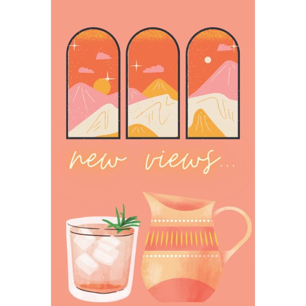 New Views Note Book Journal: Peach Pink Relaxing Vibrant