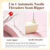 2 in 1 Needle Threader Seam Ripper 2 PCS,2-in-1 Needle