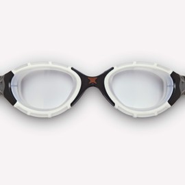 Zoggs Predator Flex Goggles, UV Protection Swim Goggles, Quick Adjust Swim Goggle Straps, Fog Free Adult Swim Goggle Lenses, Zoggs Goggles Adults 3D Flex Ultra Fit, Clear, White/Black, Regular