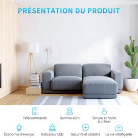 SURNICE Radio Controlled Socket with Remote Control, Programmable Radio Sockets, Open Field Range 40 m, 230 V, 1000 W, White, All On/Off, CE Certified