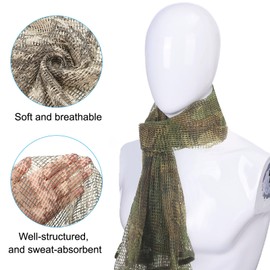 PATIKIL 71"x35" Camouflage Veil Scarf, Camo Netting Veil Camo Mesh Neck Scarves Desert Mesh Scarves for Outdoor Activities, Digital