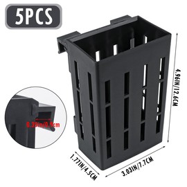 UPIQNG 5Pcs Hanging Aquarium Plant Holder Aquatic Plant Pot with Hanger Fish Tank Accessories Aquarium Planter Cups for Aquaponic Plant Cultivation,Black