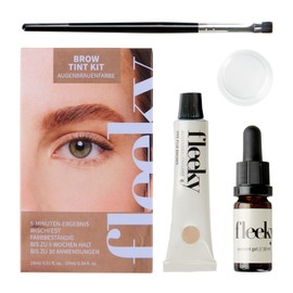 Fleeky brow tint kit – professional eyebrow tint kit at home – long-lasting color formula – includes tint gel & developer gel – angled eyebrow brush & micro brushes – light brown