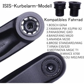 Prowheel Ebike ISIS Crank Arm 127 mm/140 mm/152 mm/160 mm/165 mm/170 mm/175 mm Electric Bicycle Crank Arm for ISIS Mid Drive Motor,Bosch GEN4,PW-X3/PW-X2,Bangfang M620,Brose Standard/MAG, GX0