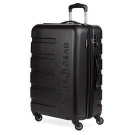 SwissGear 7366 Signature Hardside Expandable Luggage with Spinner Wheels, TSA Lock, Black, Checked-Medium 23-Inch
