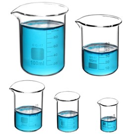 Beekeg Measuring Cups Small 5 ml + 10 ml + 25 ml + 50 ml + 100 ml Sets for Laboratory Measuring Cups