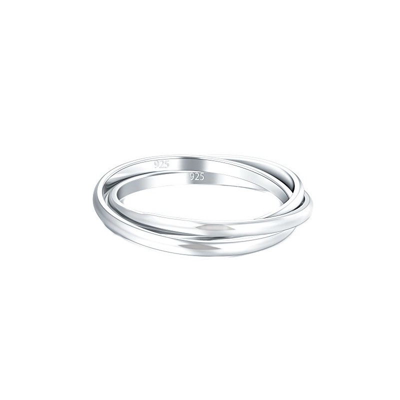 BORUO 925 Sterling Silver Ring, Fidget Ring Anxiety Ring, Triple