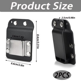 2Pcs Tape Measure Holder, Drill Holster, Low-Profile Measuring Tape Belt Clip Fits up To 2" Tool Belt, Durable Tape Measure Holder for Electricians, Carpenters, Plumbers, Tool Belt Accessories