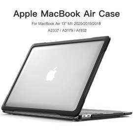 BYCeKe Ultimate Matte Protection Case for MacBook Air 13 inch M1 2022-2018 A2337 A2179 A1932 Matte Soft Anti-Scratch Microfiber Military Grade Shockproof for Mac Air M1 Case&Keyboard Skin,Translucent