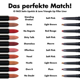 e.l.f. O Face Satin Lipstick, Rich Pigmented, Nourishing & Long-Lasting Creamy Lipstick with Jojoba Infusion, Vegan & Cruelty Free, All Night