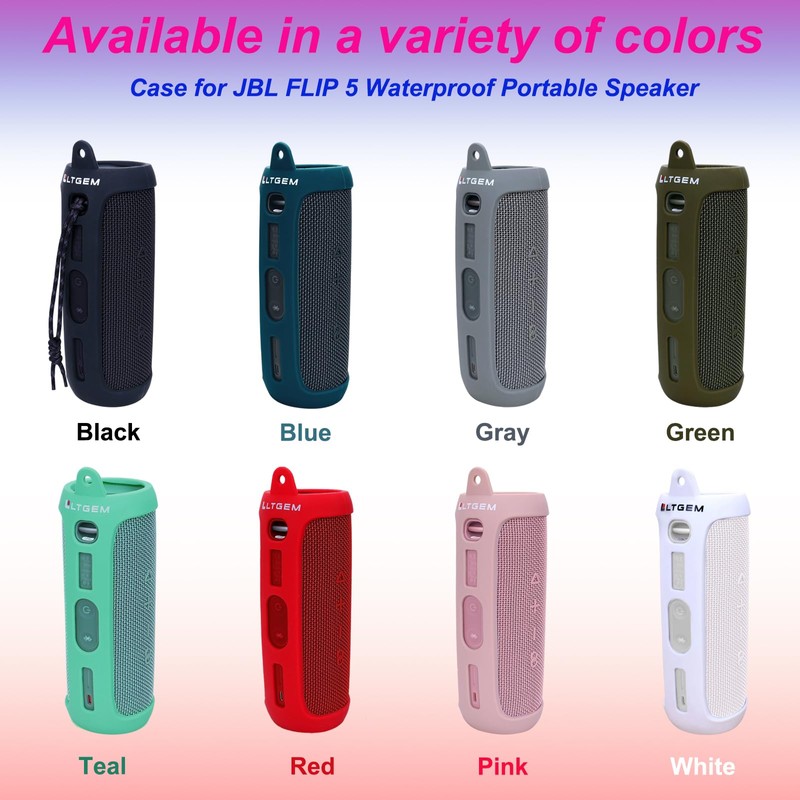 LTGEM Silicone Case Compatible with JBL FLIP 5 Waterproof Portable