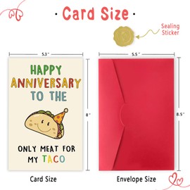 Cute Anniversary Taco Gifts for Men Him, Cool Aday Greeting Card for Husband Boyfriend Fiance, Happy Wedding Anniversary from Wife Girlfriend Fiancee