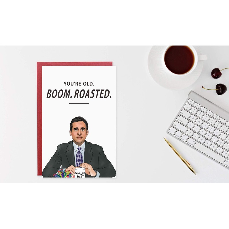 Gonzey The Office Michael Scott Boom Roasted Birthday Cards