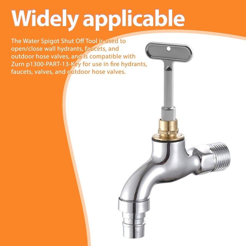 VIDABTE P1300-PART-13-KEY Fire Hydrant Wrench, Water Spigot Key for Wall