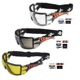 ToolFreak Rip Out Safety Glasses Bundle - Clear, Yellow & Tinted - Polycarbonate Lens z87.1 Rated Protection - Foam Padding & Adjustable Strap - Impact Resistant & Distortion-Free